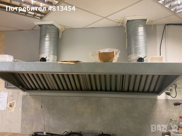 Аспирация - Вентилационен чадър с въздуховоди и мотор 2800вата, снимка 3 - Друго търговско оборудване - 55008347