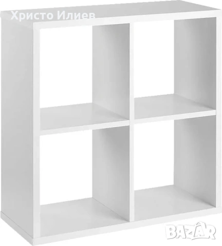 Етажерка с 4 рафта квадрат 72 x 72 x 30 см Шкаф, снимка 3 - Етажерки - 54613463