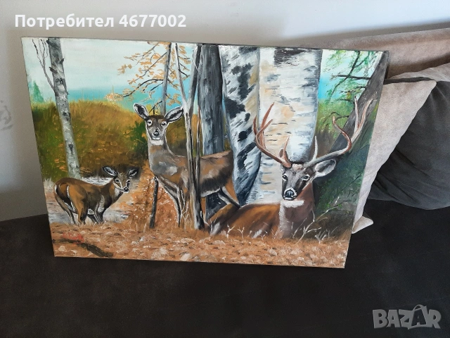 прекрасна картина на платно, снимка 3 - Антикварни и старинни предмети - 54799989
