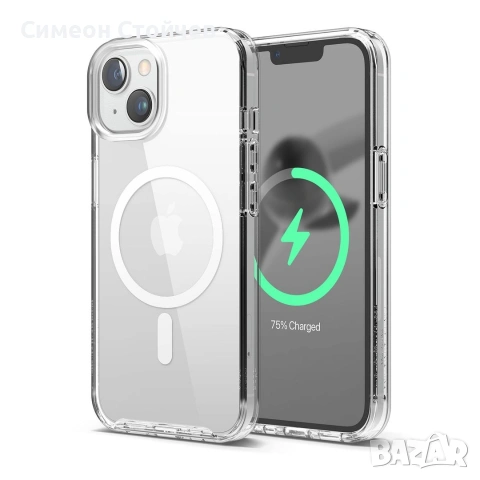 Прозрачен хибриден калъф за iPhone 14 с MagSafe – Бял 6.1 инча