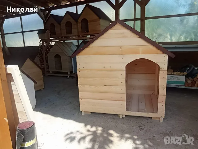 Дървена кучешка къща средни и големи породи кучета , къща кучета от дърво, кучешка колиба , куче, снимка 9 - За кучета - 55466651