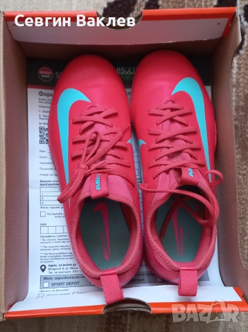 Nike JR Zoom Vapor 16 – Детски футболни обувки – Отлично състояние, снимка 11 - Детски обувки - 55077948