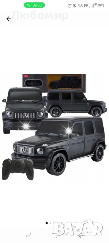 RC кола Rastar Mercedes-Benz G63, 1:24, черна, 5xAA, 2xAA