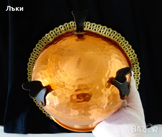 Медно менче Gekra 2л.,чиста червена мед,печат. , снимка 5 - Антикварни и старинни предмети - 55206672