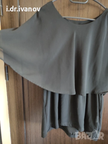 Ефирна официална черна раздвижена туника с етикет, снимка 2 - Туники - 54095552