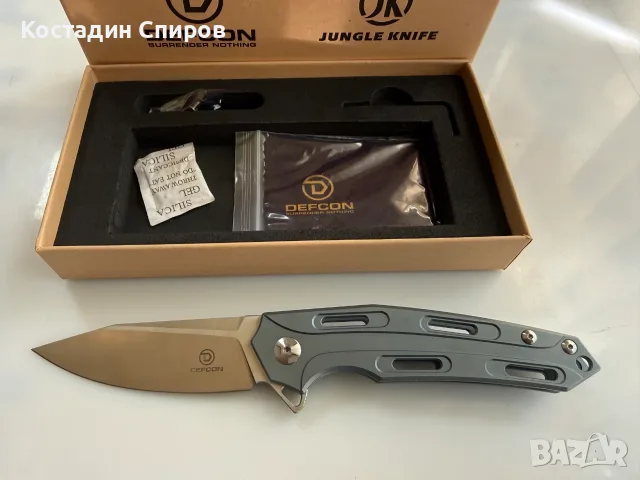 ножове Defcon Jungle Knife – Титан, Дамаск и D2, снимка 4 - Ножове - 55472987