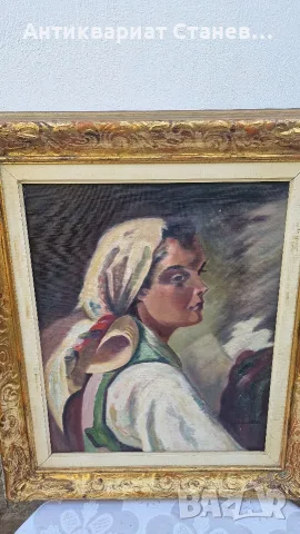 🎨✨ ВПЕЧАТЛЯВАЩ ЖЕНСКИ ПОРТРЕТ – МАСЛЕНА ЖИВОПИС В БОГАТА РАМКА В БАРОКОВ СТИЛ ✨🎨, снимка 2 - Антикварни и старинни предмети - 55304497