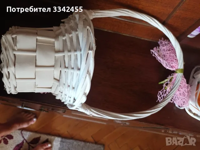 Две бели кошници, снимка 2 - Декорация за дома - 55649361