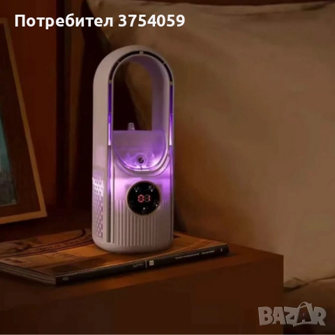 Air Multiplier 3-в-1 – Компактен USB вентилатор с овлажнител, пречиствател на въздух и LED светлина, снимка 4 - Вентилатори - 55148131