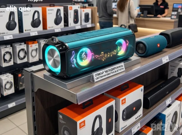 Преносима Bluetooth колонка – Безжичен високоговорител с LED светлини