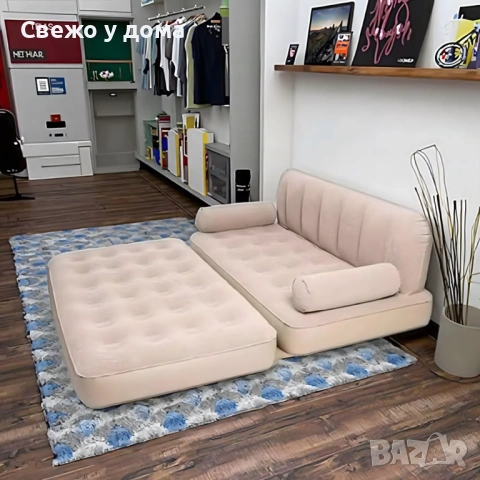 Двоен надуваем матрак с разтегателен диван за спане, снимка 2 - Спални и легла - 53993541