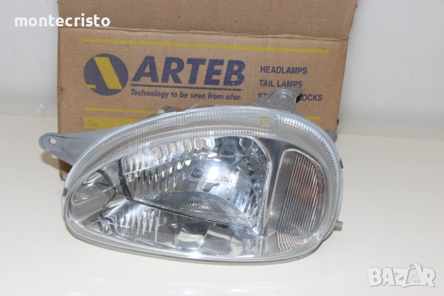 ✔️НОВ ляв фар Opel Corsa B (1997-2000г.) прозрачно стъкло Опел Корса Б / 1216486 / 90444784