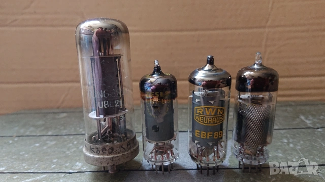 Нова радиолампа TUNGSRAM UBL21. Използвани радиолампи UBF89, EBF89. 