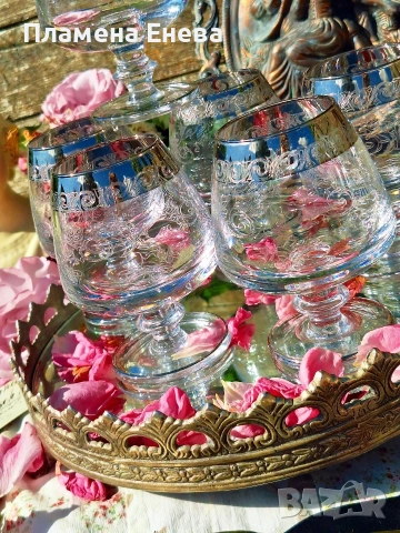Шест чаши Мурано Медичи, снимка 6 - Чаши - 54987848