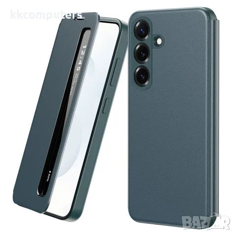 За Samsung Galaxy A57 5G Smart View Кожен Калъф с Прозорец, NFC Активиране и Скрийн Протектор – 4 цв, снимка 4 - Калъфи, кейсове - 55611417