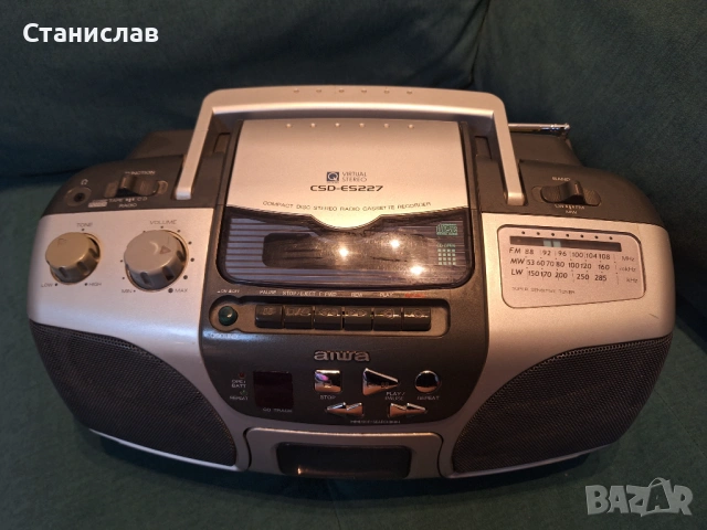 Радиокасетофон (бумбокс) Aiwa CSD-ES227, , снимка 2 - Радиокасетофони, транзистори - 54671641