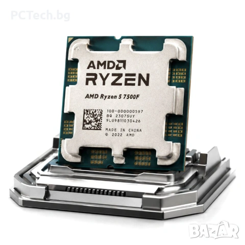 Процесор AMD Ryzen 5 7500F, AM5, 6C/12T, 5.00GHz, 32MB L3 Cache, Tray
