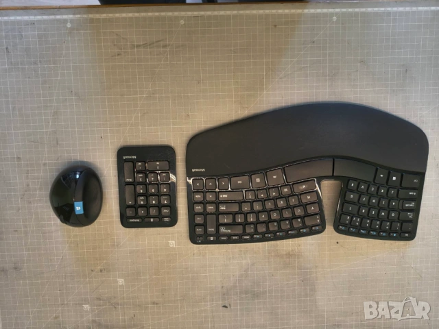 Продавам комплект ергономична клавиатура + numpad + мишка Microsoft Sculpt