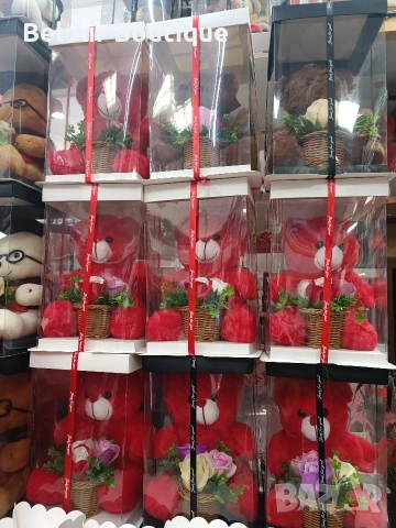 Плюшено мече в кутия, подарък за жена, снимка 4 - Плюшени играчки - 54364953