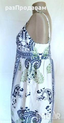 Лятна Рокля с Индийски мотиви и орнаменти на Цветя- 100% Памук- Марка- OUTFIT Fashion- Размер- M, снимка 3 - Рокли - 54967744