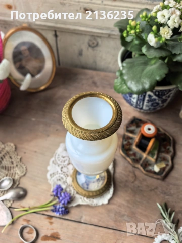 Антикварна ваза Sèvres – френски опалин „Bulle de Savon“, XIX век, снимка 7 - Антикварни и старинни предмети - 54065869