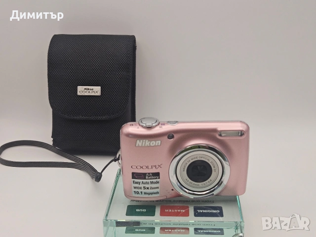 Nikon Coolpux L23 pink 10mp 5x zoom digital photo camera дигитален фотоапарат камера, снимка 2 - Фотоапарати - 54734916