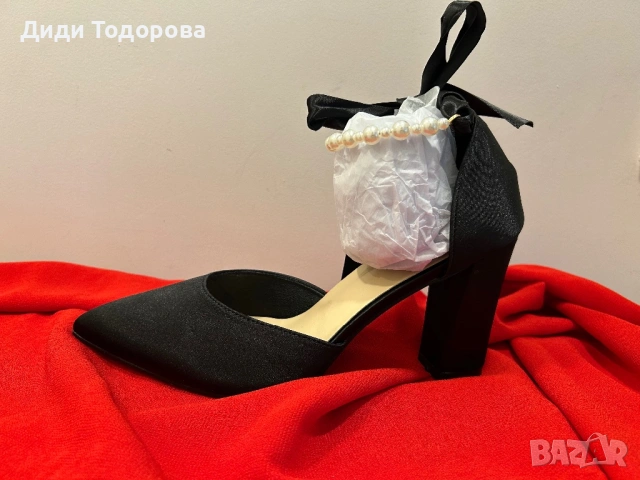 Дамски официални обувки, черен класически цвят, снимка 3 - Маратонки - 54921820
