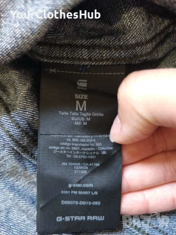 G-Star Raw 3301 PM M size Мъжка риза с дълъг ръкав, снимка 8 - Ризи - 54449784
