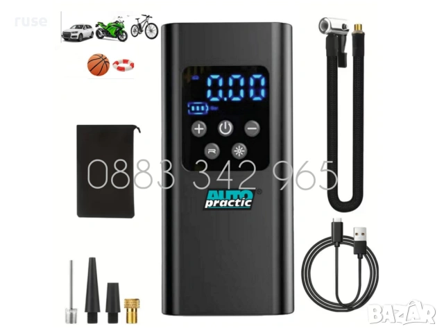 НОВИ! Акумулаторен компресор Auto Practic 7.4V 3 х 1500 mAh, снимка 7 - Аксесоари и консумативи - 55211298