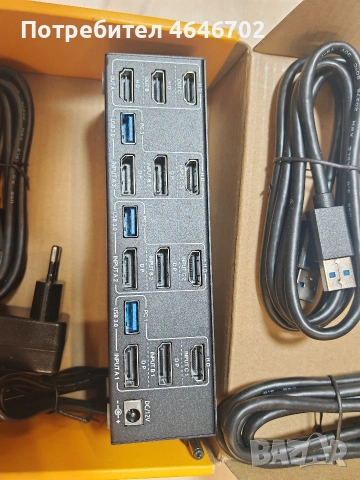 Kceve 3 портов kvm суйч, за монитори лаптопи компютри телевизори и камери., снимка 3 - Кабели и адаптери - 54555372