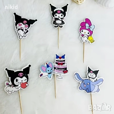 12 бр Санрио Kuromi Куроми sanrio топери за мъфини кексчета хапки парти рожден ден декор украса , снимка 2 - Други - 54359769