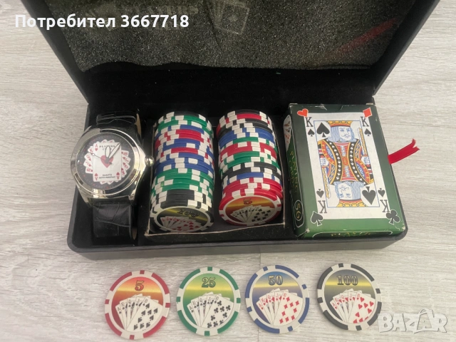 Комплект за покер Players Club в кожена кутия, снимка 2 - Настолни игри - 54318315