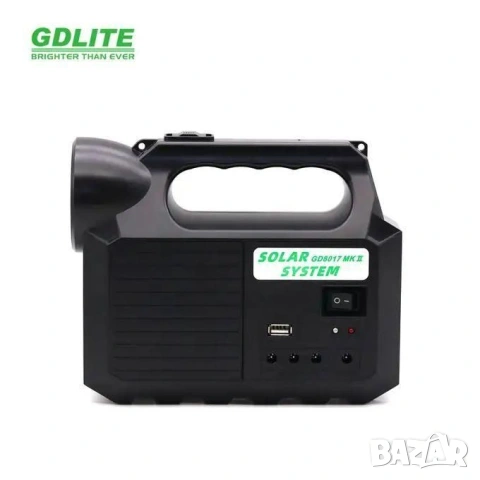 Комплект соларен фенер GD Lite GD-8017, 3 крушки, Преносим соларен панел, снимка 6 - Къмпинг осветление - 54818451