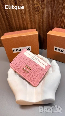 визитник  от естествена кожа miu miu 