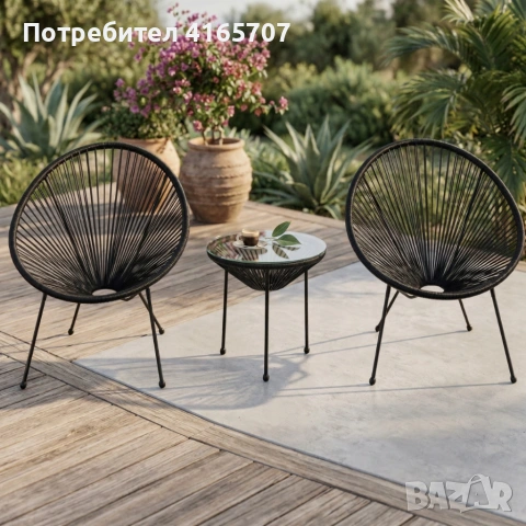 Елегантен ратанов комплект, снимка 4 - Градински мебели, декорация  - 55236164
