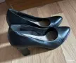 Обувки Tamaris на ток черни от естествена кожа употребявани, номер 36, снимка 1