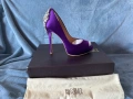 Нови изящни обувки Badgley Mischka Kiara Purple Satin size 37, снимка 1