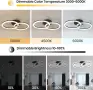 Смарт LED полилей с 2 пръстена и димер (3000–6000K), управление с дистанционно, снимка 6