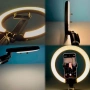 LED Селфи Ринг Light 10 инча (26 см), Презареждаема батерия 1200mAh и регулируем трипод до 210 м., снимка 5
