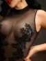 PinupPomp - Дантеленo боди с висока яка , снимка 4