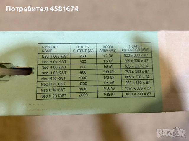 Конвектор ADAX NEO H14 , снимка 3 - Отоплителни печки - 54590896