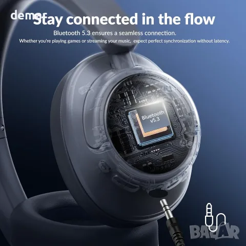 TONEMAC H7 Безжични Bluetooth слушалки с активно шумопотискане, ANC Hi-Fi аудио, 40 мм, снимка 5 - Bluetooth слушалки - 55569772