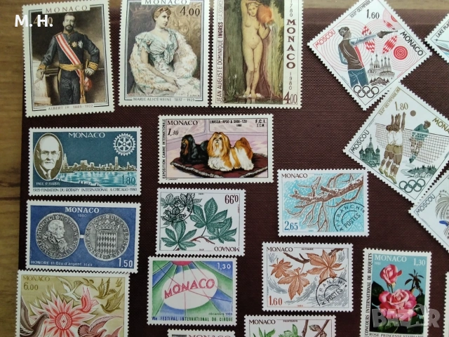  Пощенски марки Монако 1980, снимка 2 - Филателия - 55216855
