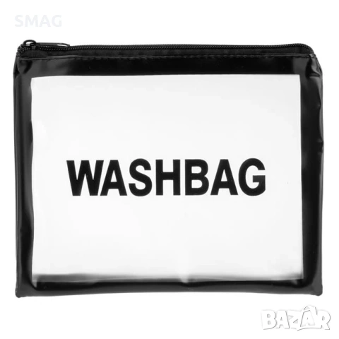 Прозрачен несесер Washbag с черен кант 21x17 см_1237187