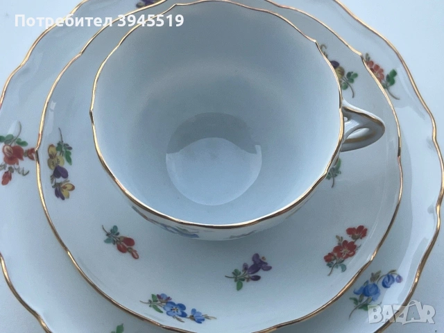 Троен сет Meissen 200 ml, снимка 3 - Антикварни и старинни предмети - 55053386