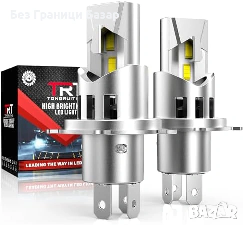Нови H4 LED Фарове 36000LM 6500K 110W Вентилатор IP68 Комплект светлини
