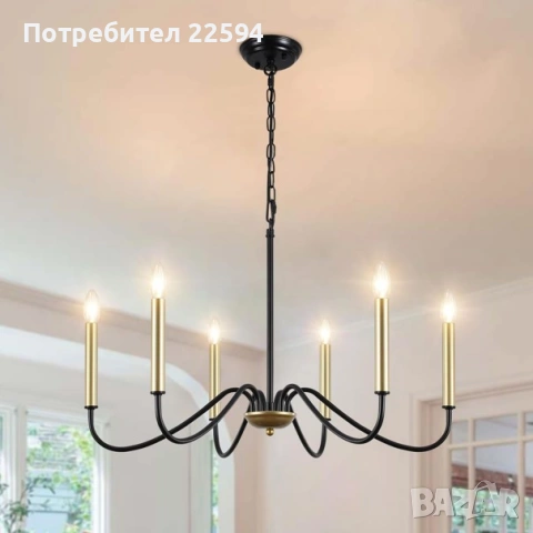 Полилей с 6 лампи , метален свещник