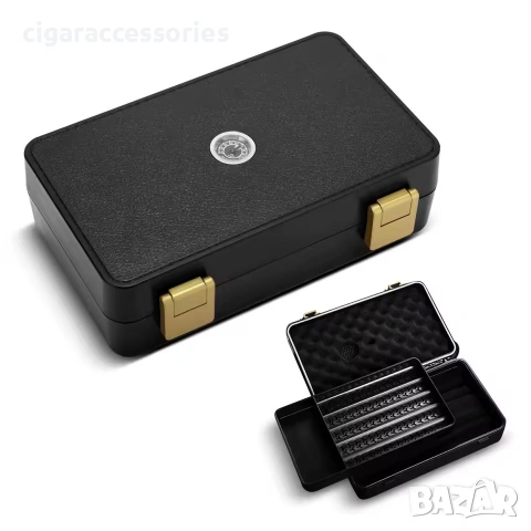 Преносим хумидор за 10 пури с хигрометър – водоустойчив Travel Humidor