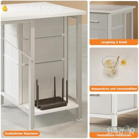 Бюро Coleshome 160см с 6 чекмеджета и USB, снимка 8 - Маси - 54532814