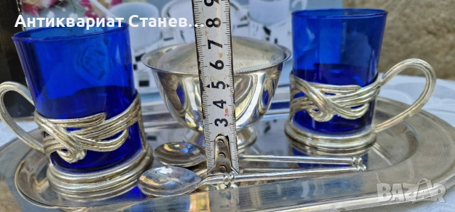 Стар посребрен сервиз за мока / еспресо кафе, снимка 6 - Сервизи - 55165310